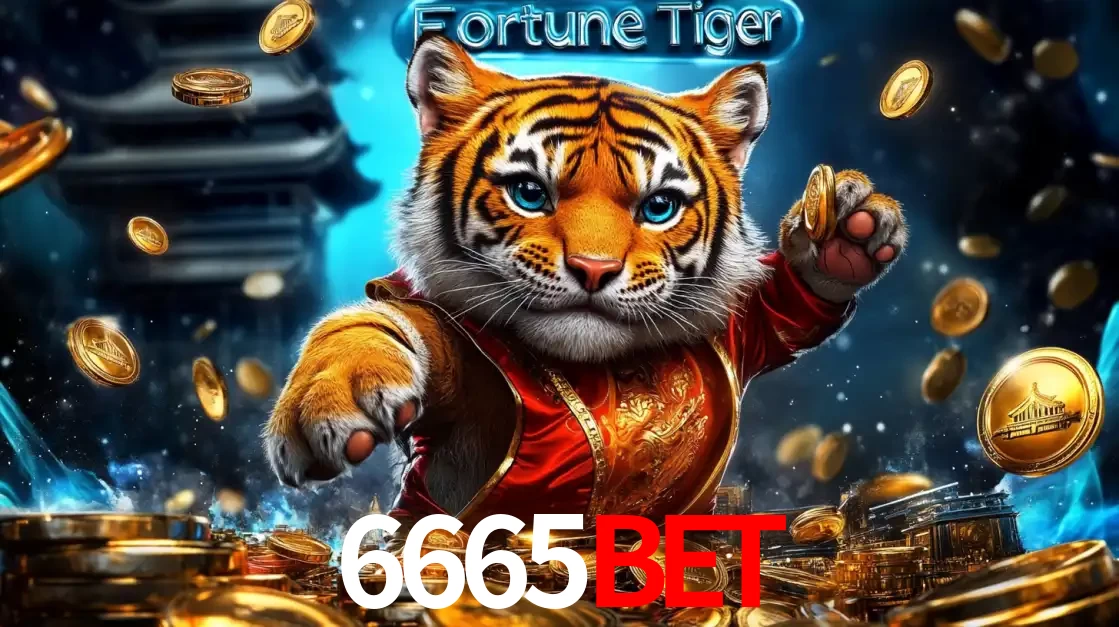 Imagem promocional do jogo de slot Fortune Tiger, com um tigre majestoso em traje tradicional cercado por uma fortuna em moedas de ouro, disponível agora no cassino 6665BET.
